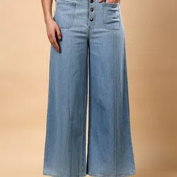 RANGRIWAZ Women Relaxed Straight Leg Straight Fit Wide Leg Trousers-picture-18