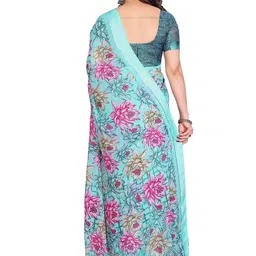 Moda Rapido Floral Printed Poly Georgette Saree image 4