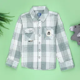 V-Mart Boys Checked Spread Collar Cotton Casual Shirt-picture-14