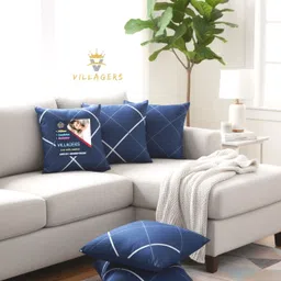 villagers Polyester Fibre Cushion Pack of 5 Abstract Premium Cushion Set | (16x16 inch)-picture-34