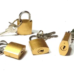 nawani Brass Pad Locks Suitcase, Luggage and for Many Use( Pack of 4 ), Size 20/25 mm Chain Lock-picture-17