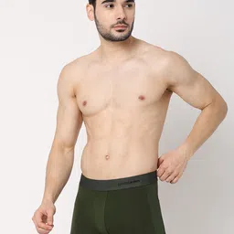 UnderJeans by Spykar Pack Of 2 Trunks UJNTPTC004BLACKOLIVE image 3