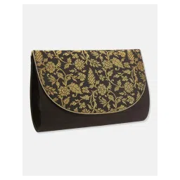 fabindia fashion Fabindia Black Polyester Clutch with Detachable Chain (M) image 5