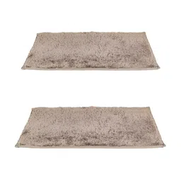 Aura Bano Grey 2 Pieces Rectangular Microfiber Non Slip Bath Rugs image 4