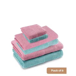 Haus & Kinder 100% Cotton Harmony Combed Bath Set- Cameo Pink, Coastal Blue-picture-39
