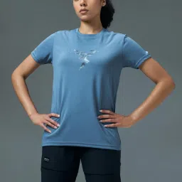 Technosport Women Blue Solid Regular Fit Round Neck Sports T-Shirt with Technocool+-image-73