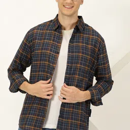 Metronaut Classic Slim Fit Cotton Tartan Checks Opaque Checked Casual Shirt image 2