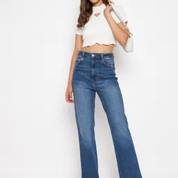 Uptownie Lite Stretchable High Neck Heart Cut-Out Crop Top image 2