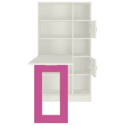 adona Aura Kids Folding Study Desk cum Large Bookshelf in Barbie Pink Colour image 5