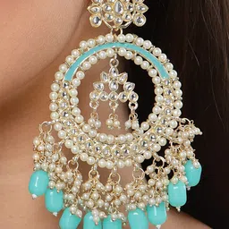 Shining Diva Women Gold-Plated Classic Drop Earrings image 4