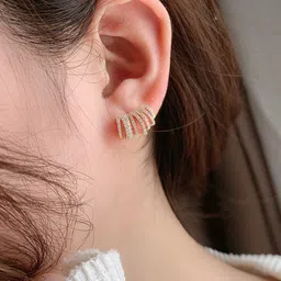 FIMBUL Gold-Plated Stone Studded Studs Earrings image 4