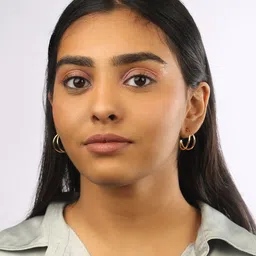 ISHKAARA Gold-Plated Circular Half Hoop Earrings image 2