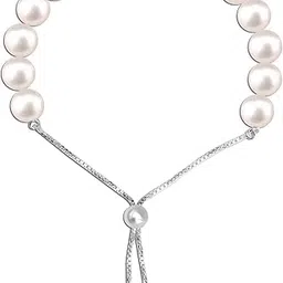 Amazon Brand - Nora Nico 925 Sterling Silver BIS Hallmarked Jewelry Pearl Sliding Bolo Bracelet for Women image 1