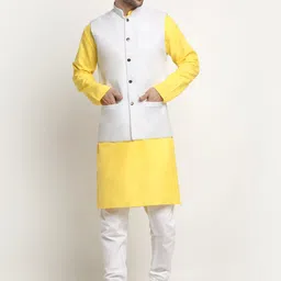 KRAFT INDIA Men Regular Pure Cotton Kurta With Churidar image 3