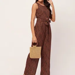 Moomaya Geometric Printed Basic Jumpsuit image 3