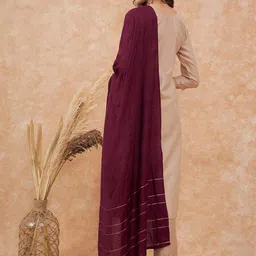 Sangria Embroidered Straight Kurta With Trousers & Dupatta image 2