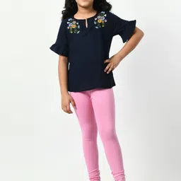 BAESD Girls Pack Of 5 Churidar-length Cotton Lycra Leggings image 5