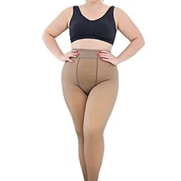 brikshi Tights Women Leggings Thermal Pantyhose Fake Translucent Tights Opaque High Waisted Winter velvet Warm Sheer Tight Pack Of 1 image 3