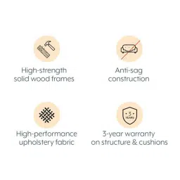 urban ladder create Apollo 3 Seater Fabric Sofa in Dune Colour image 7