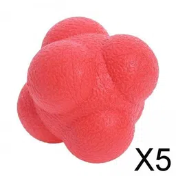LOOM TREE® 5xCoordination Reflex Agility Hexagonal Tennis Fitness Reaction Ball Red | Fitness Running & Yoga | Fitness Equipment & Gear | Exercise Balls image 2