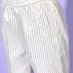 Vishudh Women Off-White Striped Trouser image 5