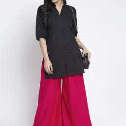 GRACIT Women Pink & Peach Set Of 2 Rayon Solid Palazzos image 3