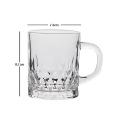 Aura Transparent 6 Pieces Textured Glass Glossy Mugs 220 ml Each image 2