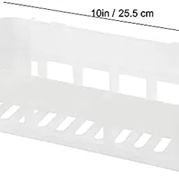 costem Wall Shelves Kitchen Bathroom Shelf Self-Adhesive Sticker Hook Multipurpose Wall Holder Bathroom Storage Rack Box Strong Shower Rack Shelf (2 Shelf+ 2 Shop Dish) Plastic image 3