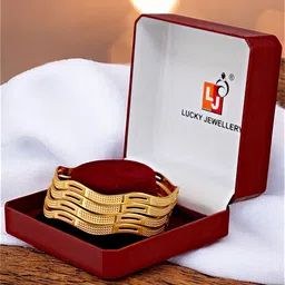 LUCKY JEWELLERY Set Of 4 18K One Gram Gold-Plated Bangles image 5