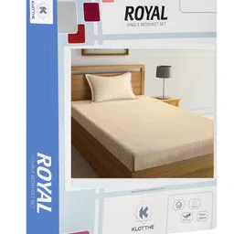 KLOTTHE Orange Geometric Printed 300TC Single Bedsheet With 1 Pillow Cover image 4