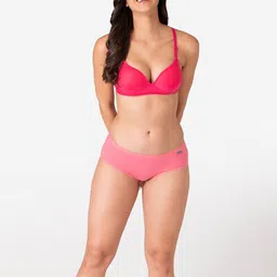 KOMLI Pink Pack of 2 Non Wired Full Coverage T-shirt Bra image 3