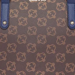 Lavie Mono Horsy Navy Blue & Brown Printed Regular Structured Tote bag image 5