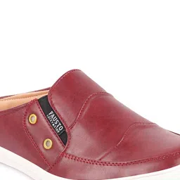 FAUSTO Men Red PU Slip-On Sneakers image 5
