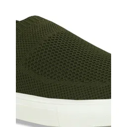 Roadster Men Woven Design Lightweight Slip-On Sneakers image 5