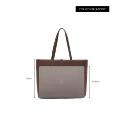 MIRAGGIO Sabine Solid Tote Bag - Brown (L) image 2