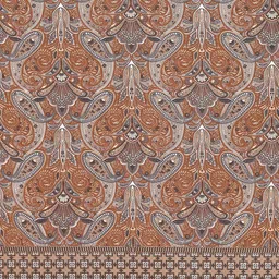 Clasiko Beige & Grey Printed Pure Cotton 6-Seater Rectangular Table Cover image 3