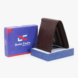 Dezire Crafts Men Brown Textured PU Two Fold Wallet image 3