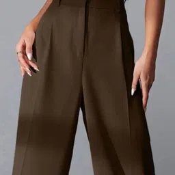 BROADSTAR Women Smart High-Rise Easy Wash Parallel Trousers Trouser image 4