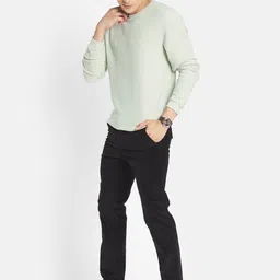 Octave Men Black Solid Cotton Chinos Trousers image 4