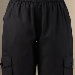 FITHUB Women Straight Fit High-Rise Cargos Trousers image 2