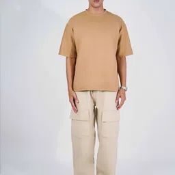 HOP HEAD Men Straight Fit Easy Wash Cargos Trousers image 4