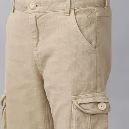 UNDER FOURTEEN ONLY Boys Mid-Rise Regular Fit Cotton Cargos image 3