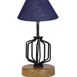 Devansh Blue & Black Solid Metal Table Lamp image 5