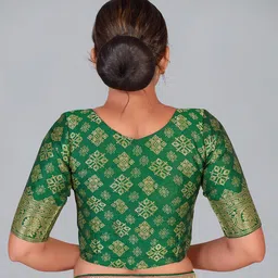 MONJOLIKA FASHION Woven Design Silk Blend Heavy Work Banarasi Saree With Blouse Piece image 4