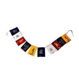 VOILA Hanging Tibetan Buddhist Prayer Flags, For Car, Home and Bike, Ladakh Flags, Nepal Flags, Om Mani Padme Hum, for Spiritual protection, good luck, and blessings, Pack of 2 image 2