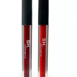 SH.HUDA Set of 2 Liquid Matte Lipsticks - 6ml each- Maroon Red- 06_08-picture-12