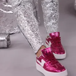 Hamster London Metallic Hot Pink Party Sneakers-image-83