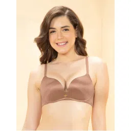 Amante Women Brown Padded Non Wired Elevate Curves Push-Up Bra-image-33