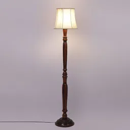 devansh Calloway Brown Cotton Shade Floor Lamp image 1