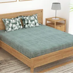 Story@Home Dark Grey Solid 1 King Size Bedsheet With 2 Pillow Covers-image-35